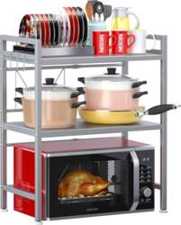 PUSDON Microwave Rack Adjustable 3 Tier