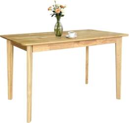 QLLY Wooden Rectangular Dining Table, Mid-Century