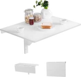 RELAX4LIFE Folding Wall Table, Space-Saving Dining