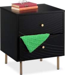 Relaxdays Bedside Table, 2 Drawers, Bedside