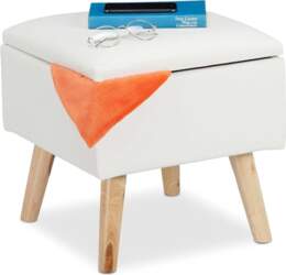 Relaxdays Faux Leather Storage Stool with