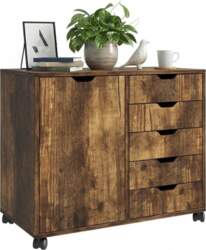 Relaxdays Rolling Container, 5 Drawers &