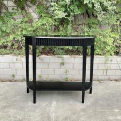 Ribbed Crescent Moon Console Table, 95