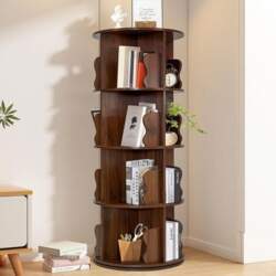 Rotating Bookcase, 360° Rotating Shelf, Standing