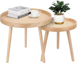 Round Coffee Table, Set of 2
