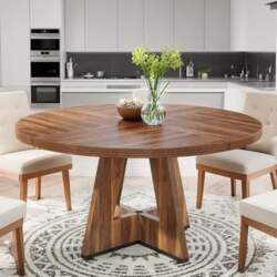 Round Dining Table, Kitchen Table, Wooden