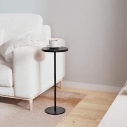 Round Drinks Table Black Side Table
