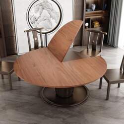 Round Table Top, Foldable Wood, Space-Saving