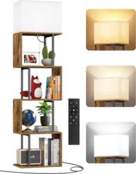 S-Shaped Bookcase with Lamp, 5 Levels