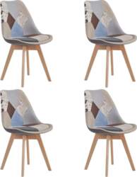Set of 4 Dining Chairs, Patchwork