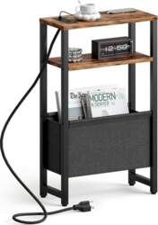 Slim Side Table with Charging Station