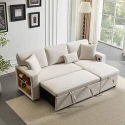 Sofa Bed with Sleep Function, L-Shaped
