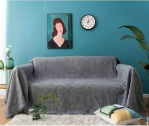 Sofa Cover Polyester, Dark Grey Washable