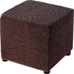 Sourcing map Stretch Footstool Cover Leaf