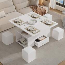 Soweiz Coffee Table, Height Adjustable, Movable