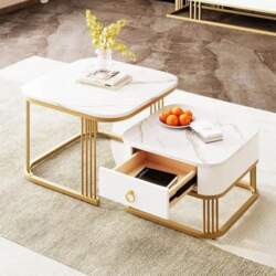 Stackable Coffee Table Set with Drawers