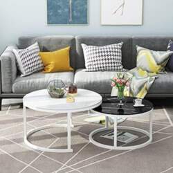 Stackable Glass Coffee Table Set with