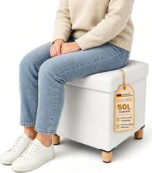 Stool with Storage Space, Folding PU