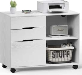 Sweetcrispy Rolling Container with 3 Drawers