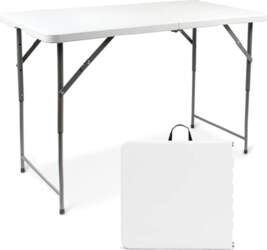 Todeco Camping Table Height Adjustable, Garden