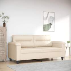 Two Seater Microfibre Sofa Beige 170