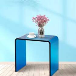 U-shaped Acrylic Side Table, Transparent Small