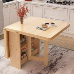 Versatile Solid Wood Folding Kitchen Table