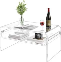 VEVOR Coffee Table, Side Table, 2-Tier