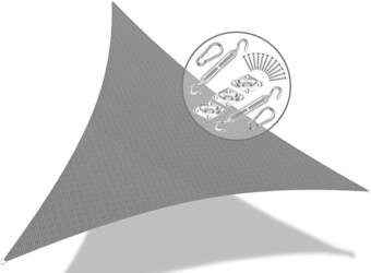 VOUNOT Triangular Awning with Mounting Set