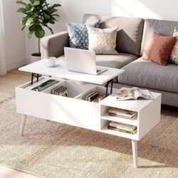 VOWNER Coffee Table, Extendable Height-Adjustable Coffee