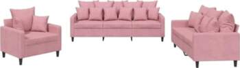 Weiche Sofagarnitur & Couchgarnitur Rosa Samt