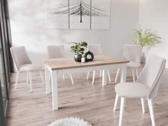 WFL GROUP Modern Rectangular Extendable Dining