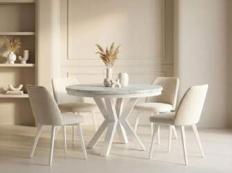 WFL GROUP Round Extendable Loft Style