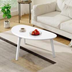 White Oval Coffee Table for Small