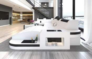Wohnlandschaft Wave U-Shape Sofa in Leather