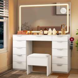 YITAHOME Large Dressing Table with Adjustable