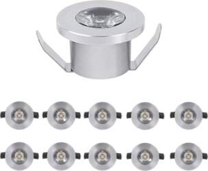 10 LED prožektoru komplekts, 1 W