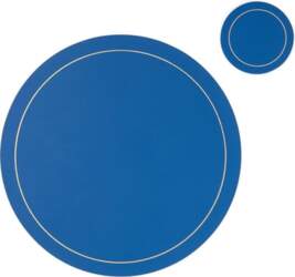 2-Piece Plain Round Leather Placemat, Modern