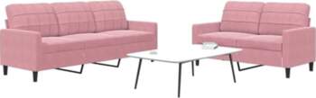 2-TLG. Sofagarnitur Rosa Samt Sofa Set