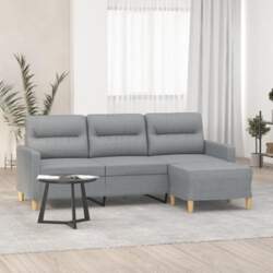 3201073 3-Seater Sofa with Stool, Light