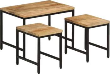 3-Piece Nesting Tables, Solid Mango Wood