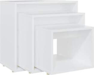 3-Piece White Engineered Wood Nesting Tables