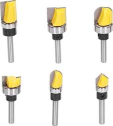 6 gab Flush Router Bit Set