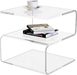 Acrylic Side Table S Shaped Side
