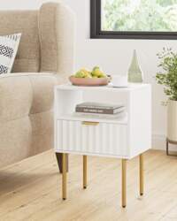 Bedside Table, Ribbed Bedside Table with