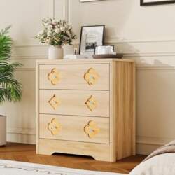 Bedside Table with 3 Drawers, Bedside
