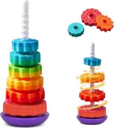 Bērnu griežamā rotaļlieta Rainbow Stacking Tower