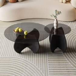 BK&MF Modern Simple Round Coffee Table