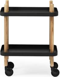 Block Side Table/Trolley black/frame ash tree