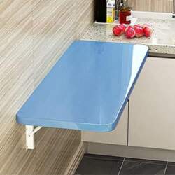 Blue Wall Mounted Folding Computer Desk